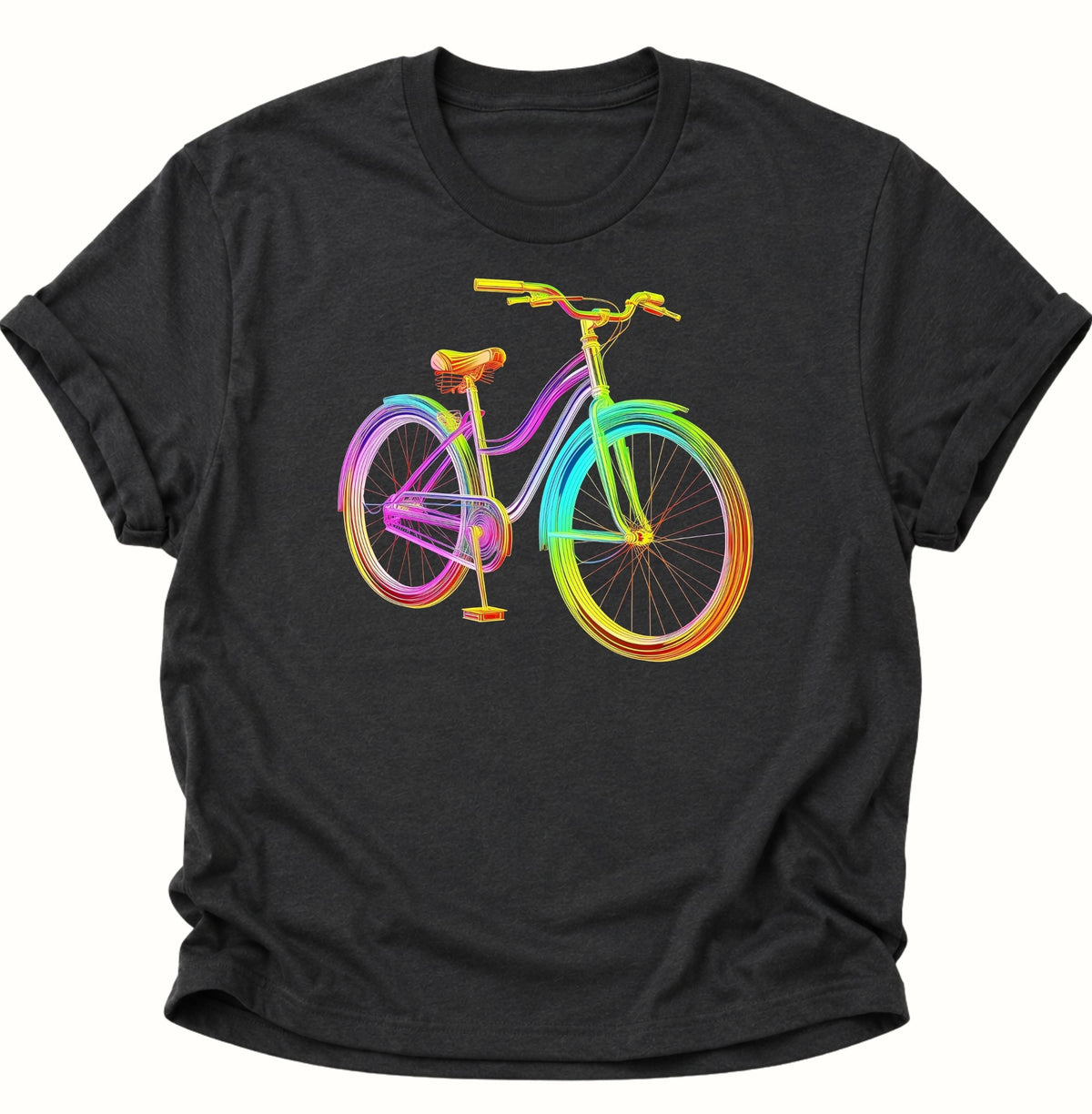 Fahrrad Neon Unisex T-Shirt Schwarz - PINE & RIVER