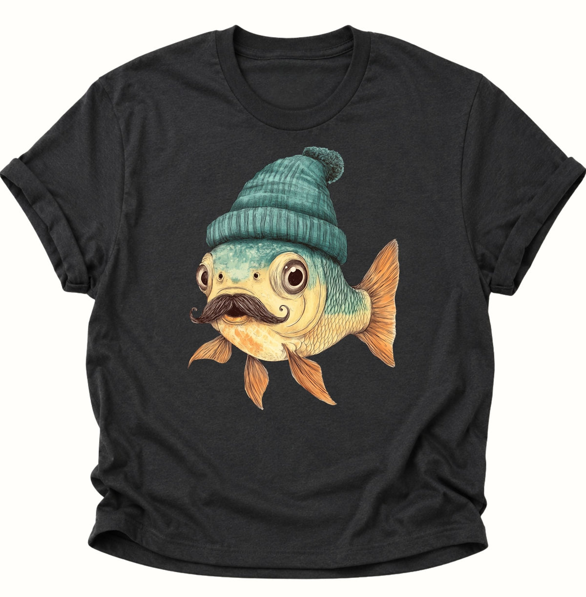 Mr. Fisch Unisex T-Shirt Schwarz - PINE & RIVER