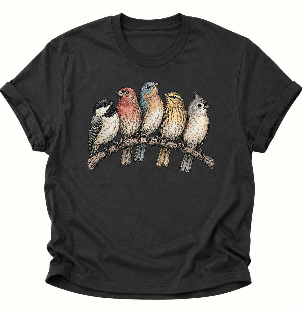 Bird's Unisex T-Shirt Schwarz - PINE & RIVER