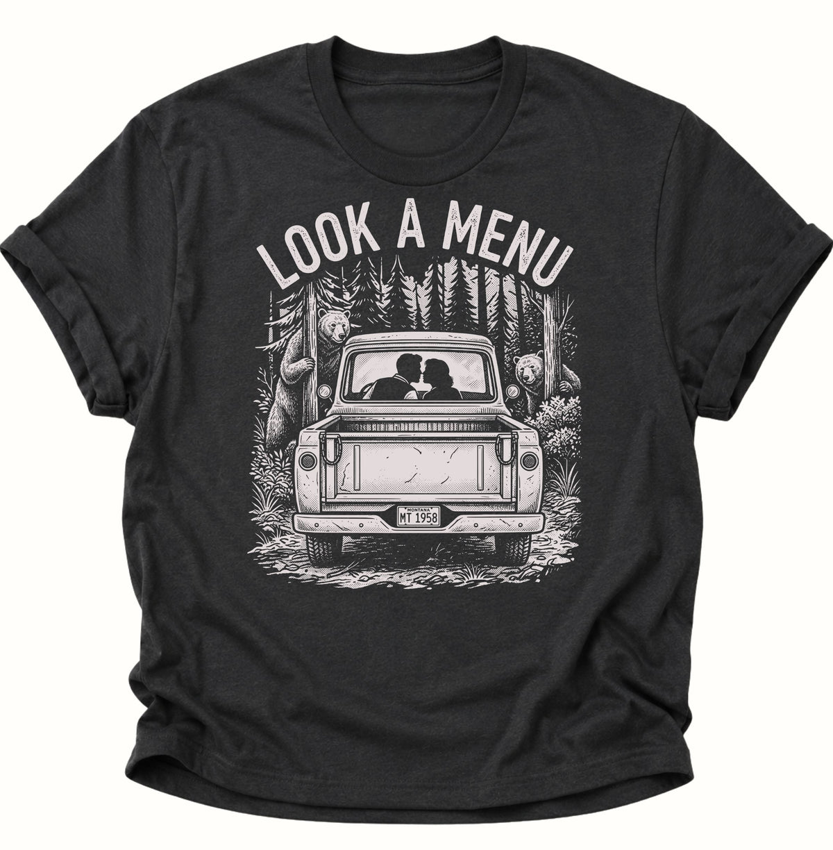Look a Menu Unisex T-Shirt Schwarz - PINE & RIVER