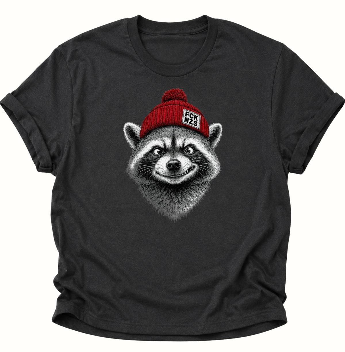 Anti Nazi Waschbär Unisex T-Shirt Weiß - PINE & RIVER