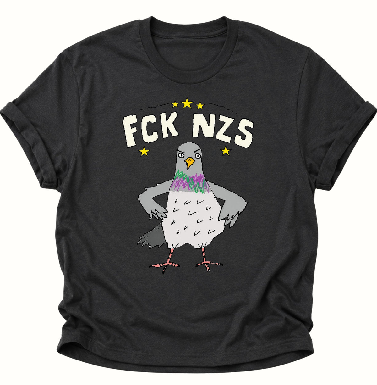 Taube gegen rechts Unisex T-Shirt Schwarz - PINE & RIVER