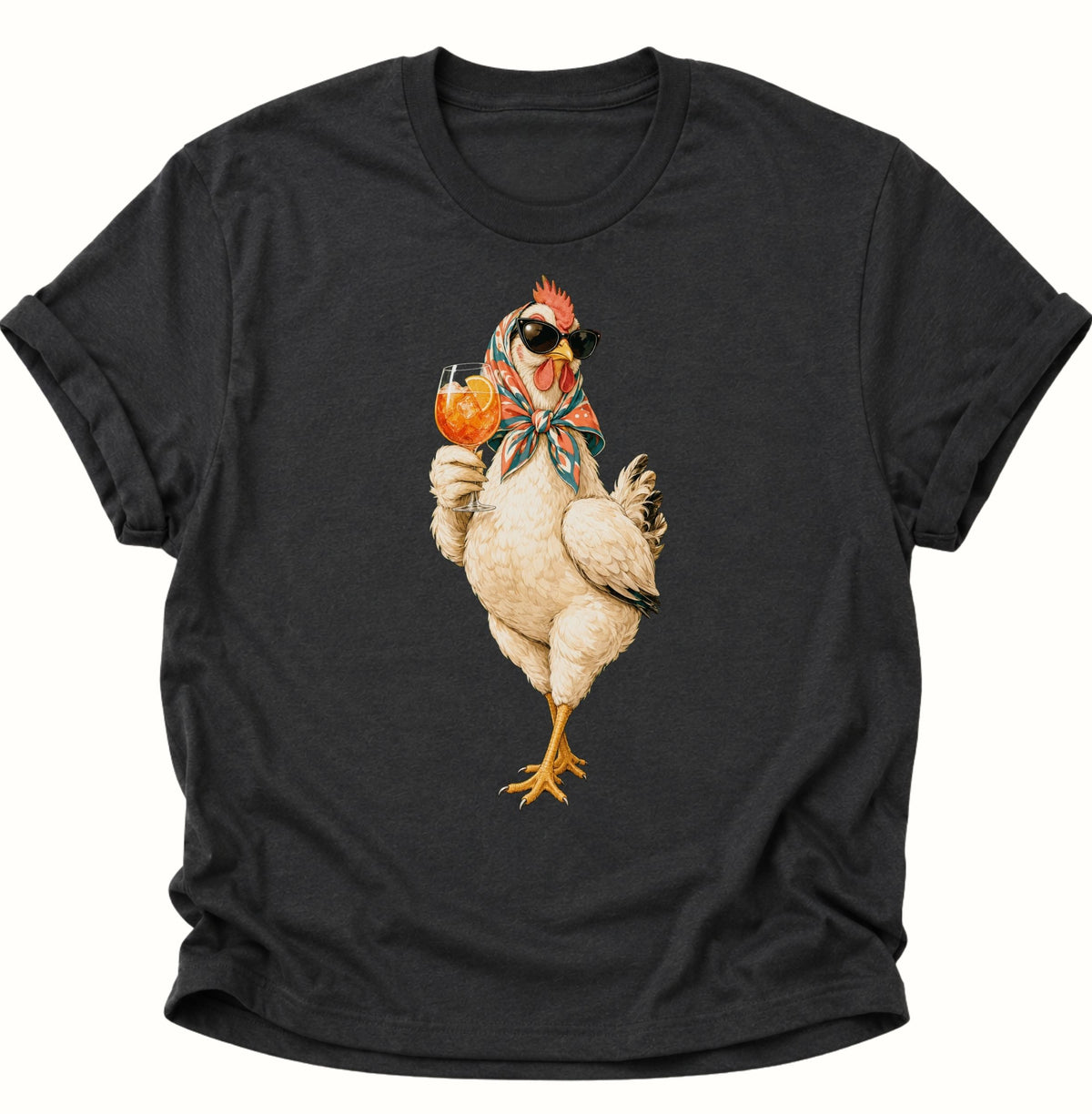Cocktail-Henne mit Sonnenbrille Unisex T-Shirt Schwarz - PINE & RIVER
