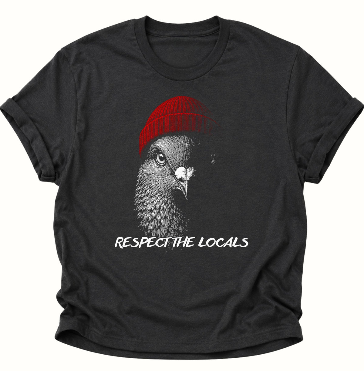 Respect the Locals Taube Unisex T-Shirt Schwarz - PINE & RIVER
