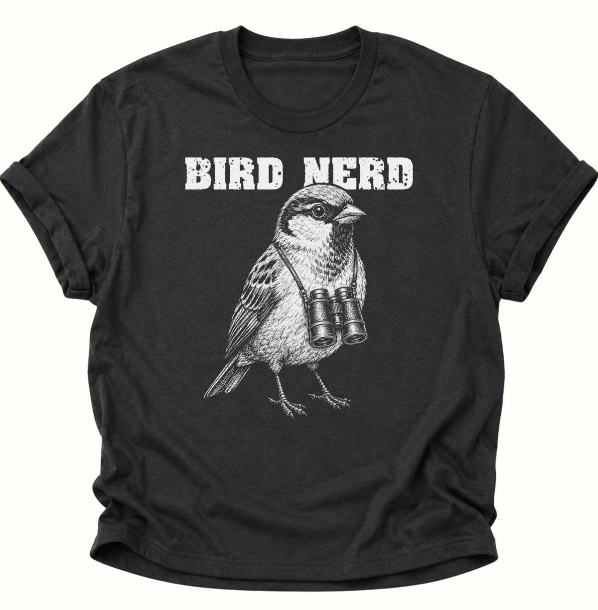 Bird Nerd Vogel mit Fernglas Unisex T-Shirt Schwarz - PINE & RIVER