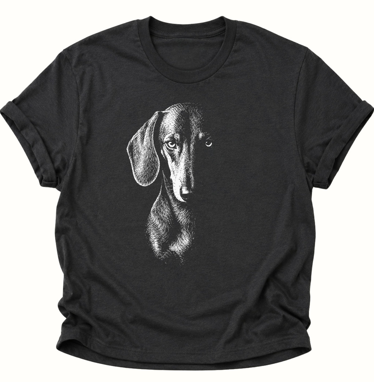 Mystischer Dackel im Schatten Unisex T-Shirt Schwarz - PINE & RIVER