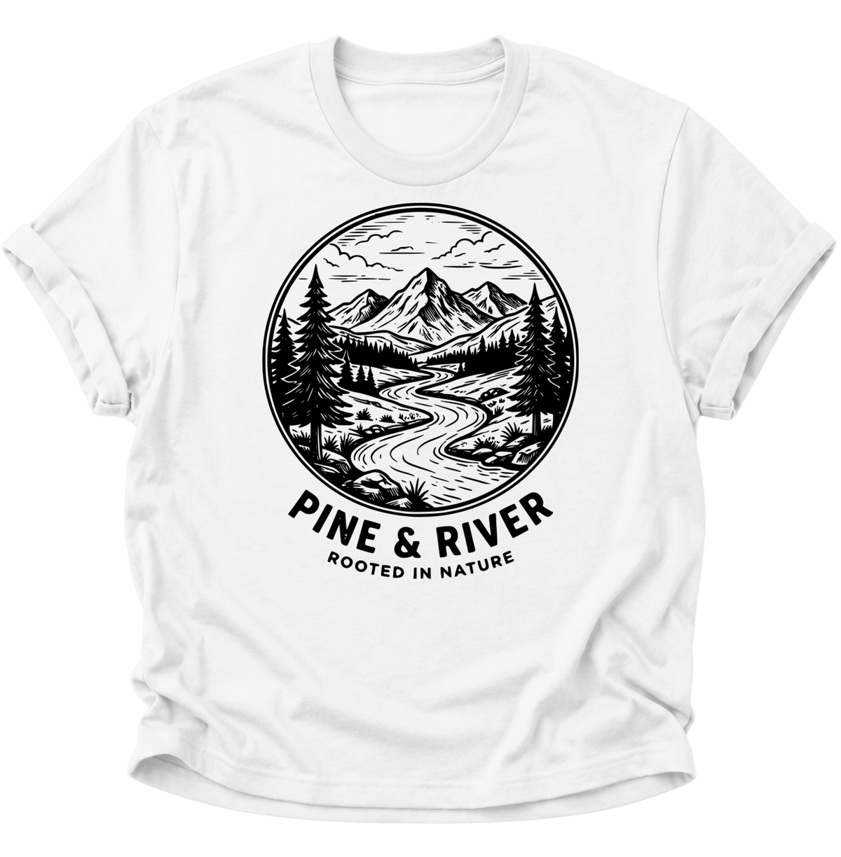 Pine & River Unisex T-Shirt Weiß - PINE & RIVER
