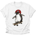 Skateboard-Pinguin gegen rechts Unisex T-Shirt Weiß - PINE & RIVER