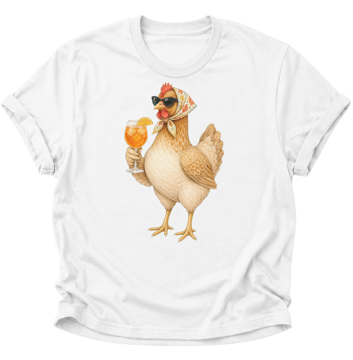 Cocktail-Henne mit Kopftuch Unisex T-Shirt Weiß - PINE & RIVER