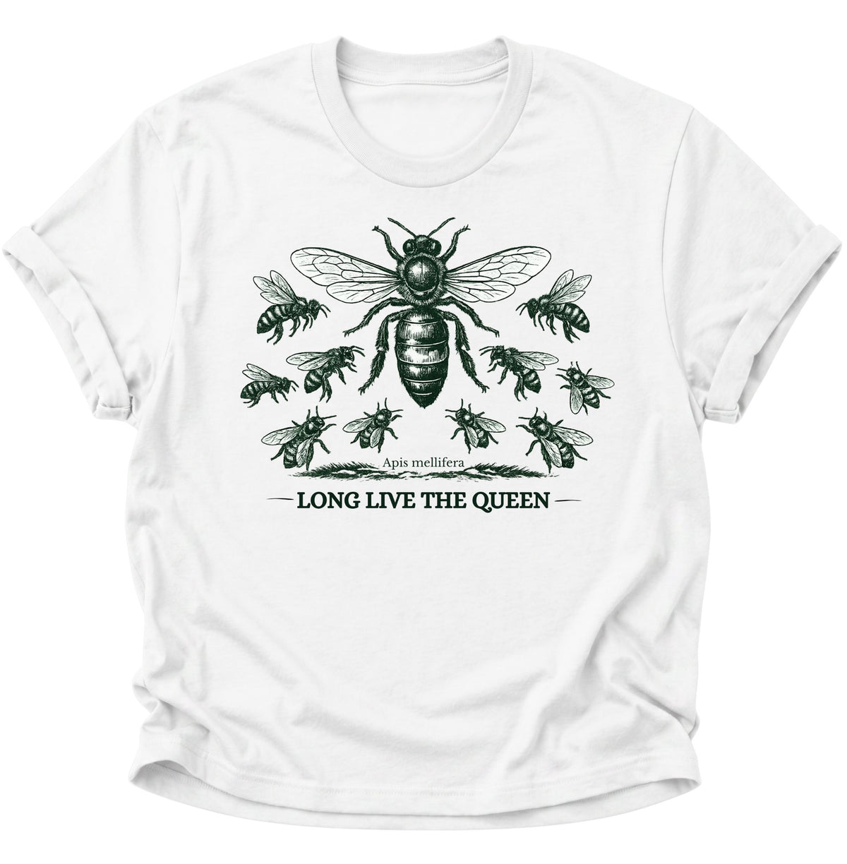 Bienenkönigin Long Live the Queen Unisex T-Shirt Weiß - PINE & RIVER