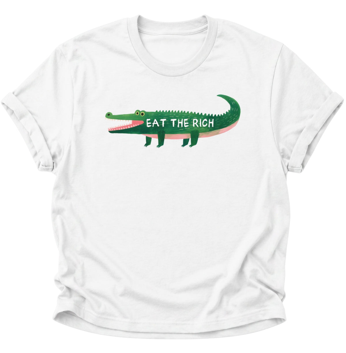 Krokodil Eat the Rich Unisex T-Shirt Weiß - PINE & RIVER