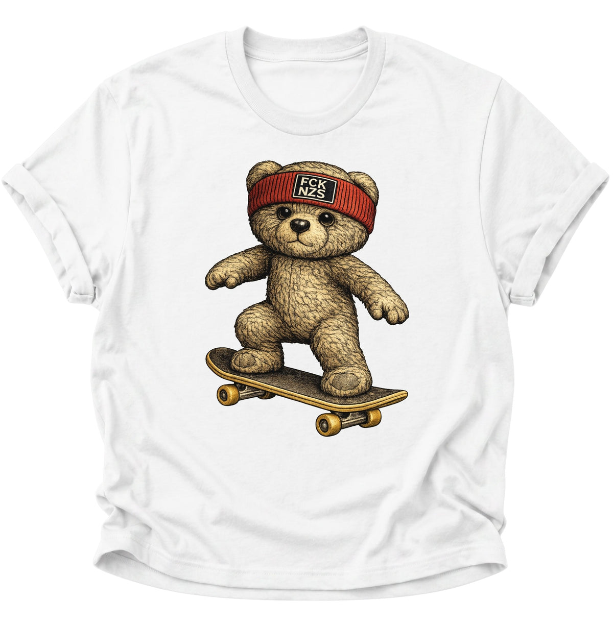 Teddy Skater gegen rechts Unisex T-Shirt Weiß - PINE & RIVER