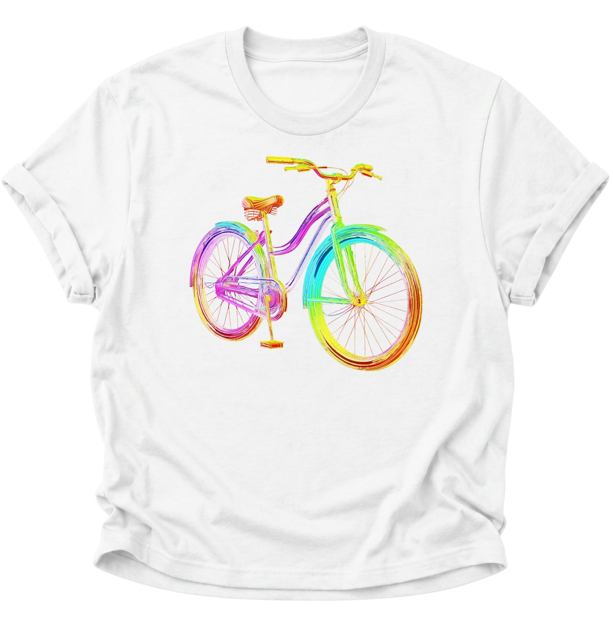 Fahrrad Neon Unisex T-Shirt Weiß - PINE & RIVER