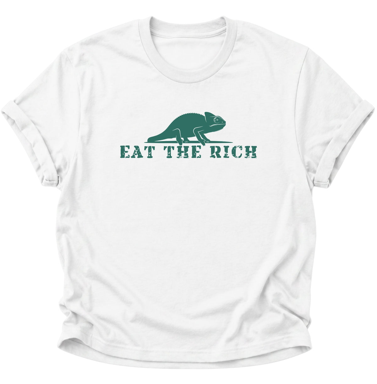 Chamäleon Eat the Rich Unisex T-Shirt Weiß - PINE & RIVER