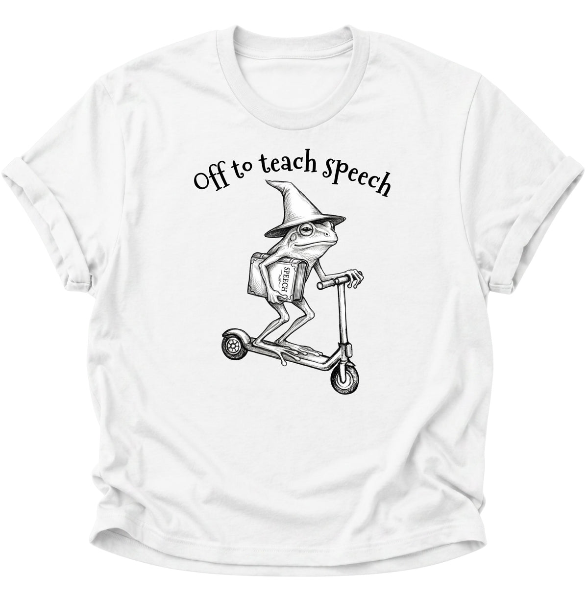 Retro-Frosch lehrt Sprache Unisex T-Shirt Weiß - PINE & RIVER
