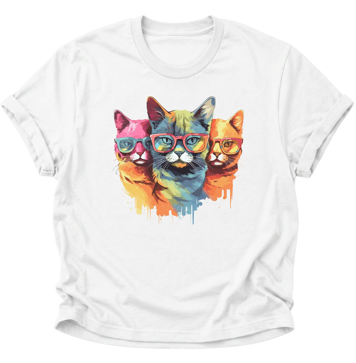 Three Cats Unisex T-Shirt Weiß - PINE & RIVER