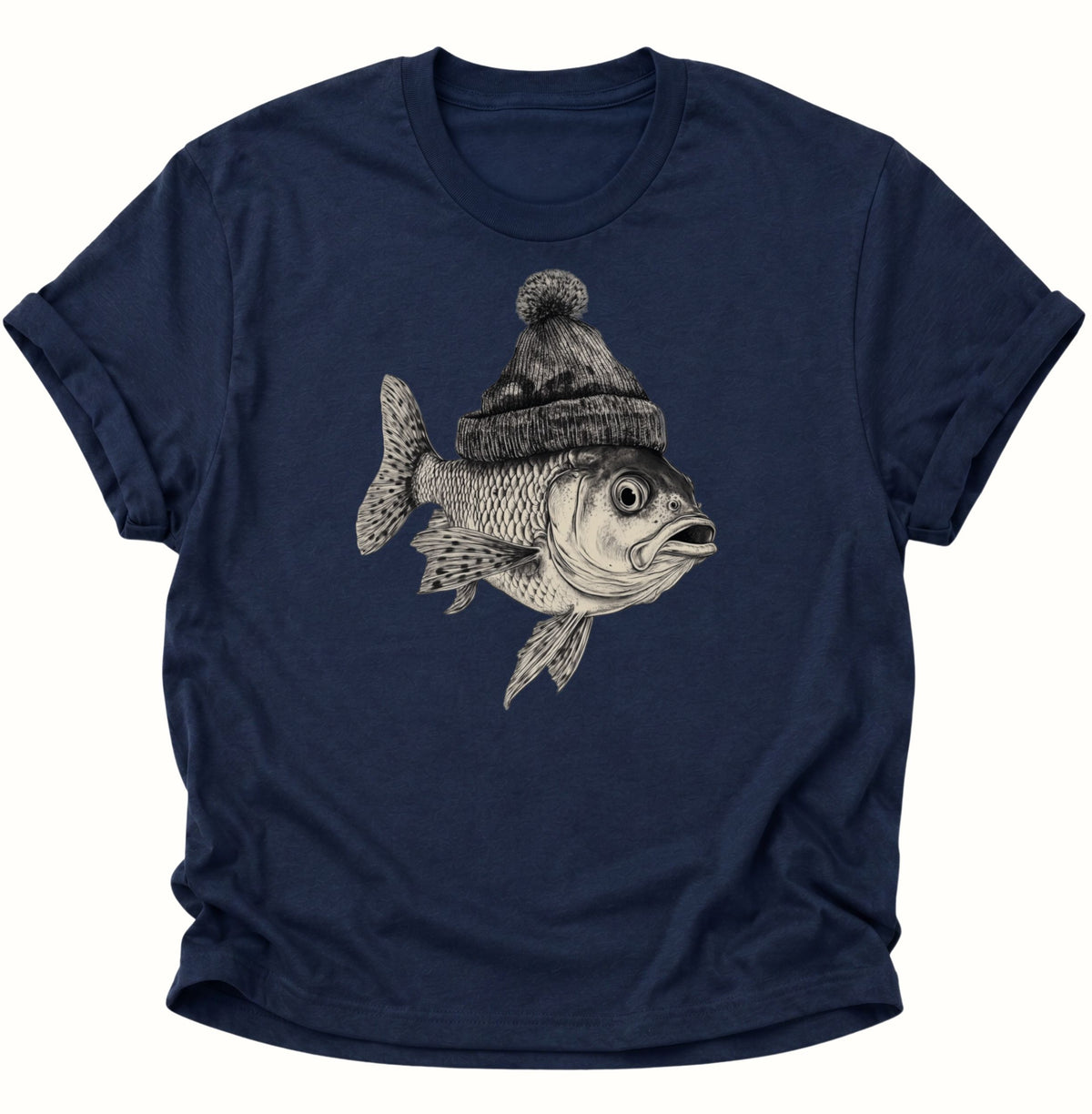 Fisch Unisex T-Shirt Navy Blue - PINE & RIVER
