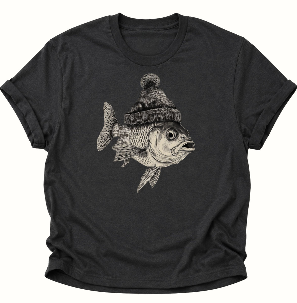 Fisch Unisex T-Shirt Schwarz - PINE & RIVER