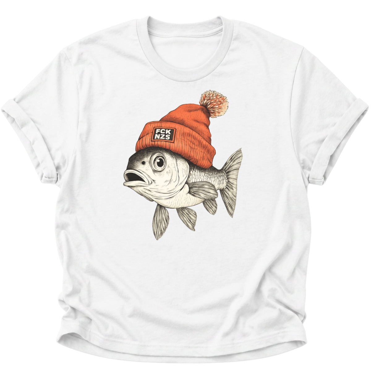 Anti Nazi Fisch Unisex T-Shirt Weiß - PINE & RIVER