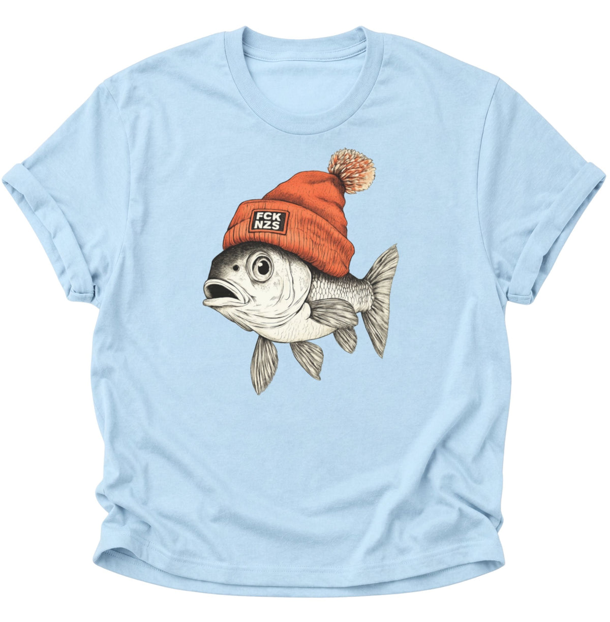 Anti Nazi Fisch Unisex T-Shirt Light Blue - PINE & RIVER