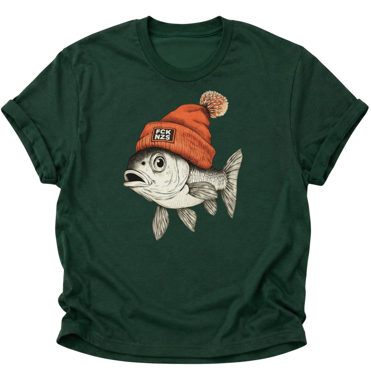Anti Nazi Fisch Unisex T-Shirt Forest Green - PINE & RIVER