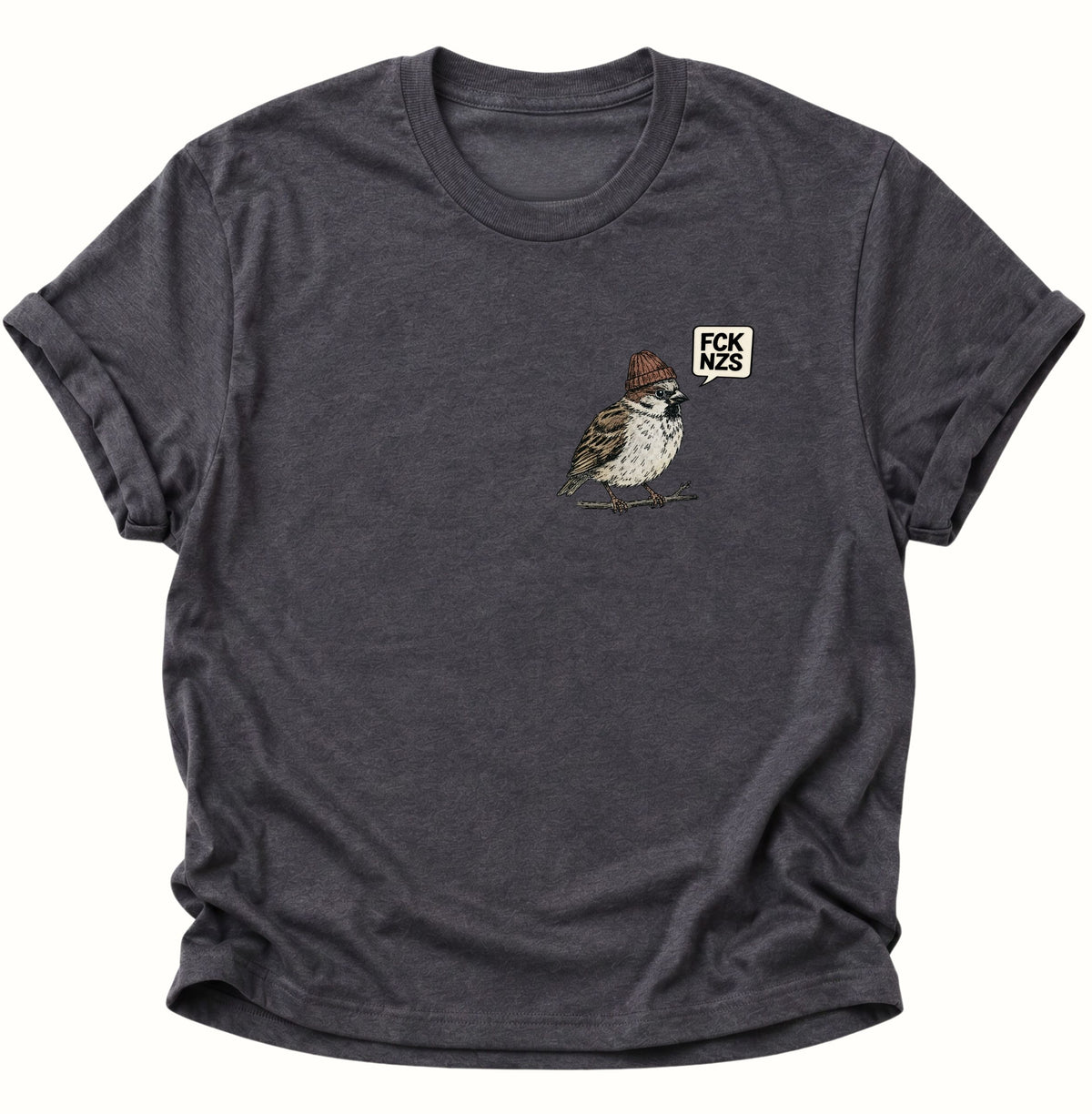 Spatz gegen rechts Unisex T-Shirt Dark Heather - PINE & RIVER