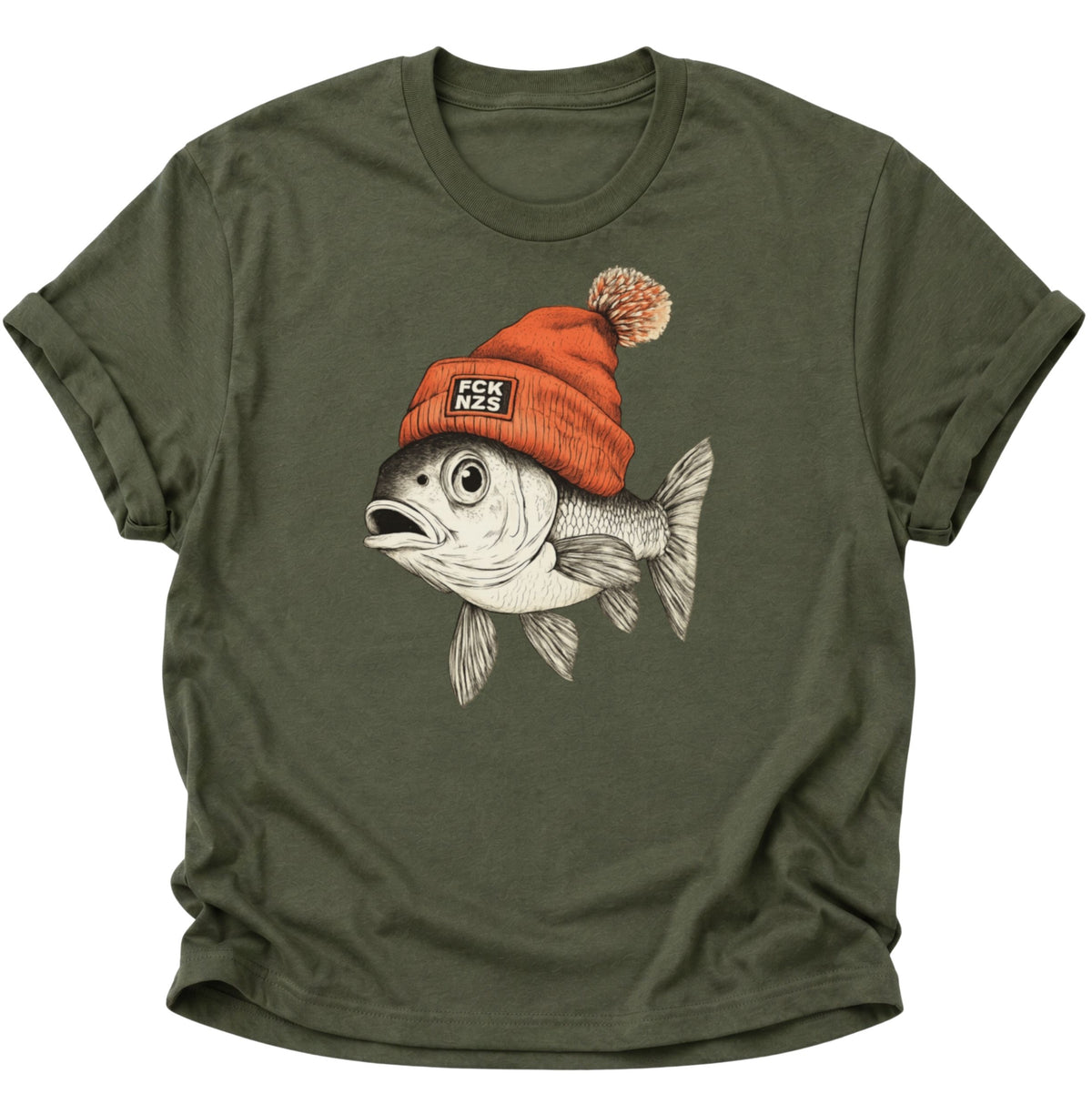 Anti Nazi Fisch Unisex T-Shirt Military Green - PINE & RIVER