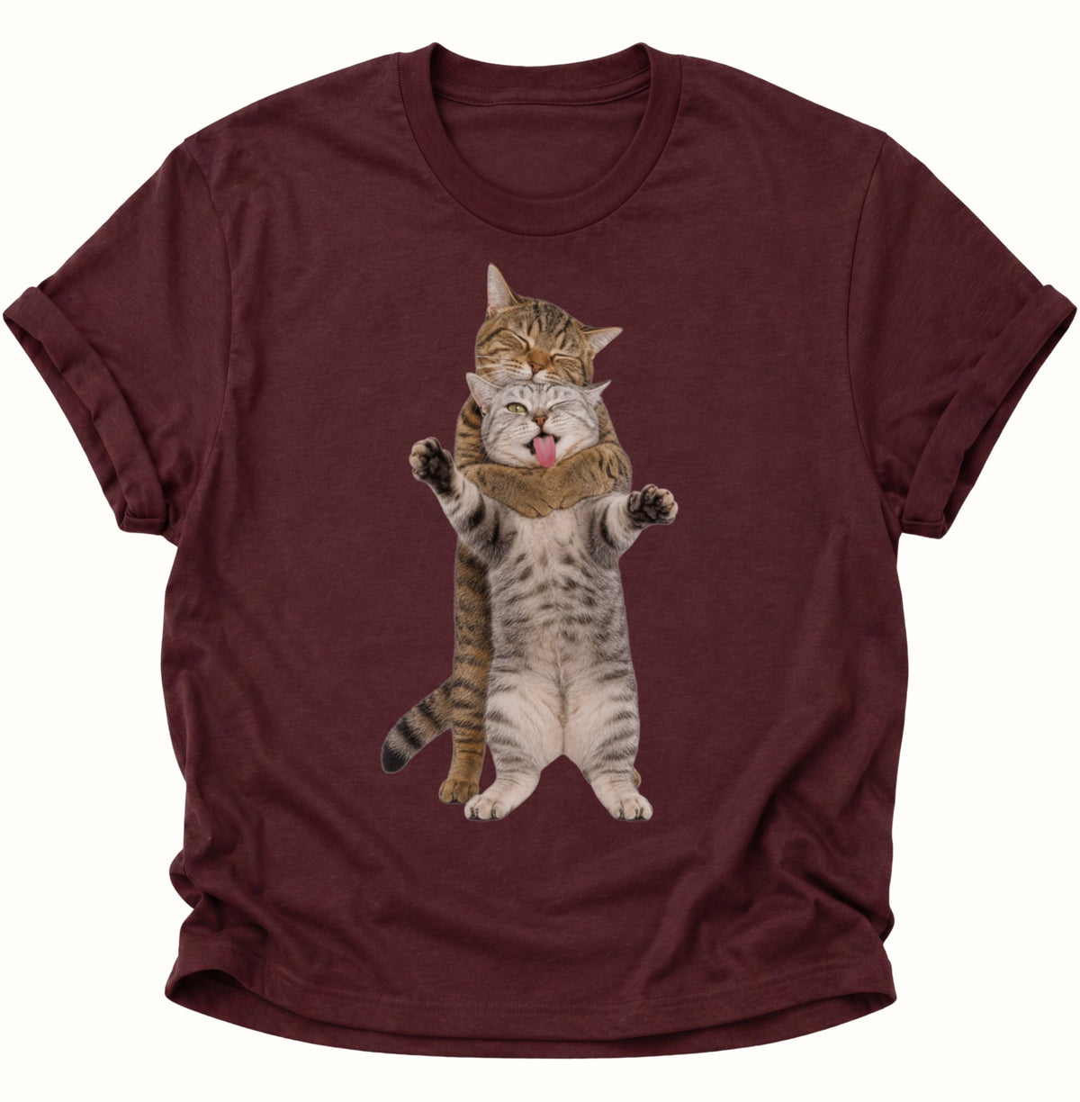Katzenliebe Unisex T-Shirt Maroon - PINE & RIVER