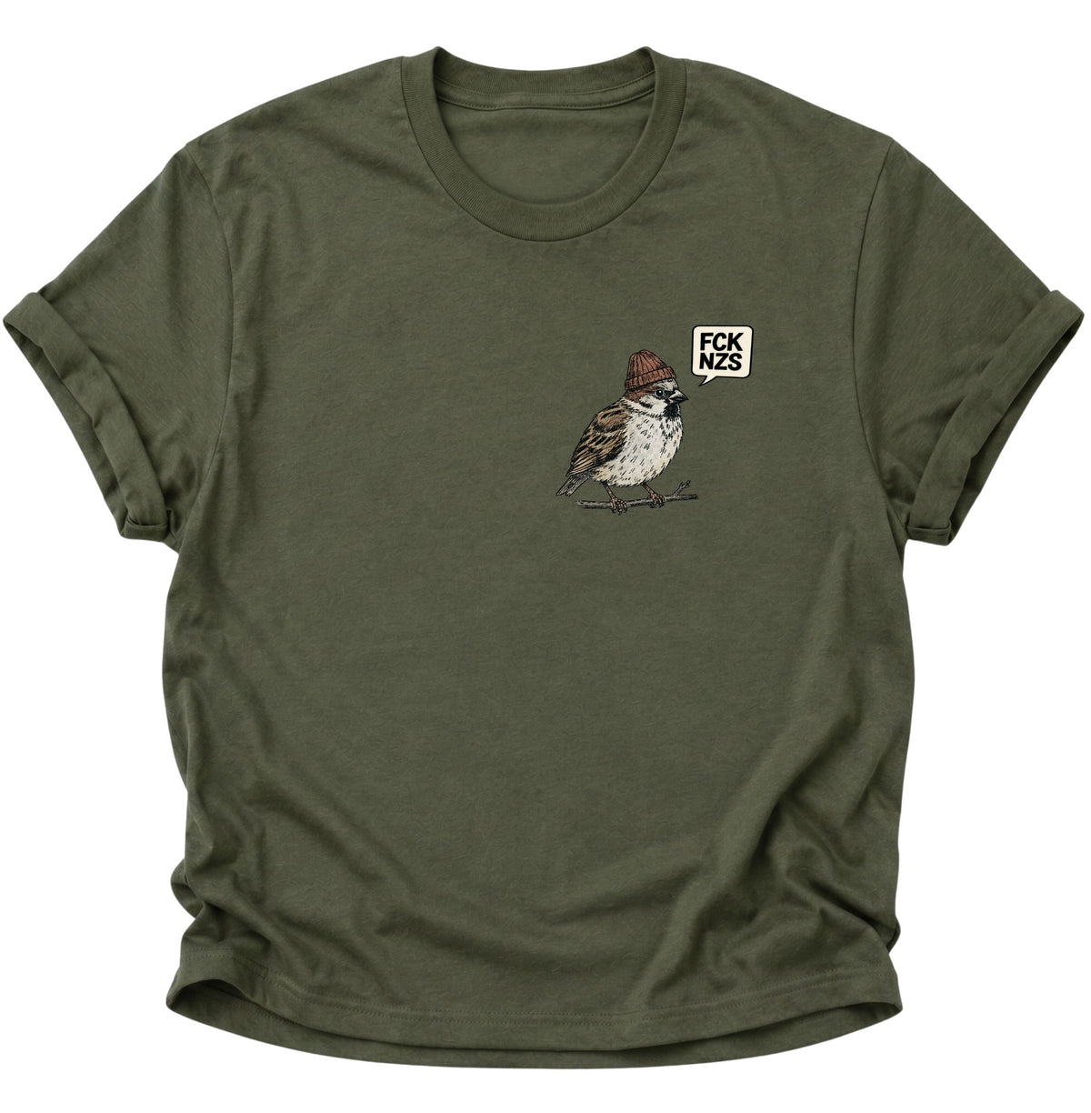 Spatz gegen rechts Unisex T-Shirt Military Green - PINE & RIVER