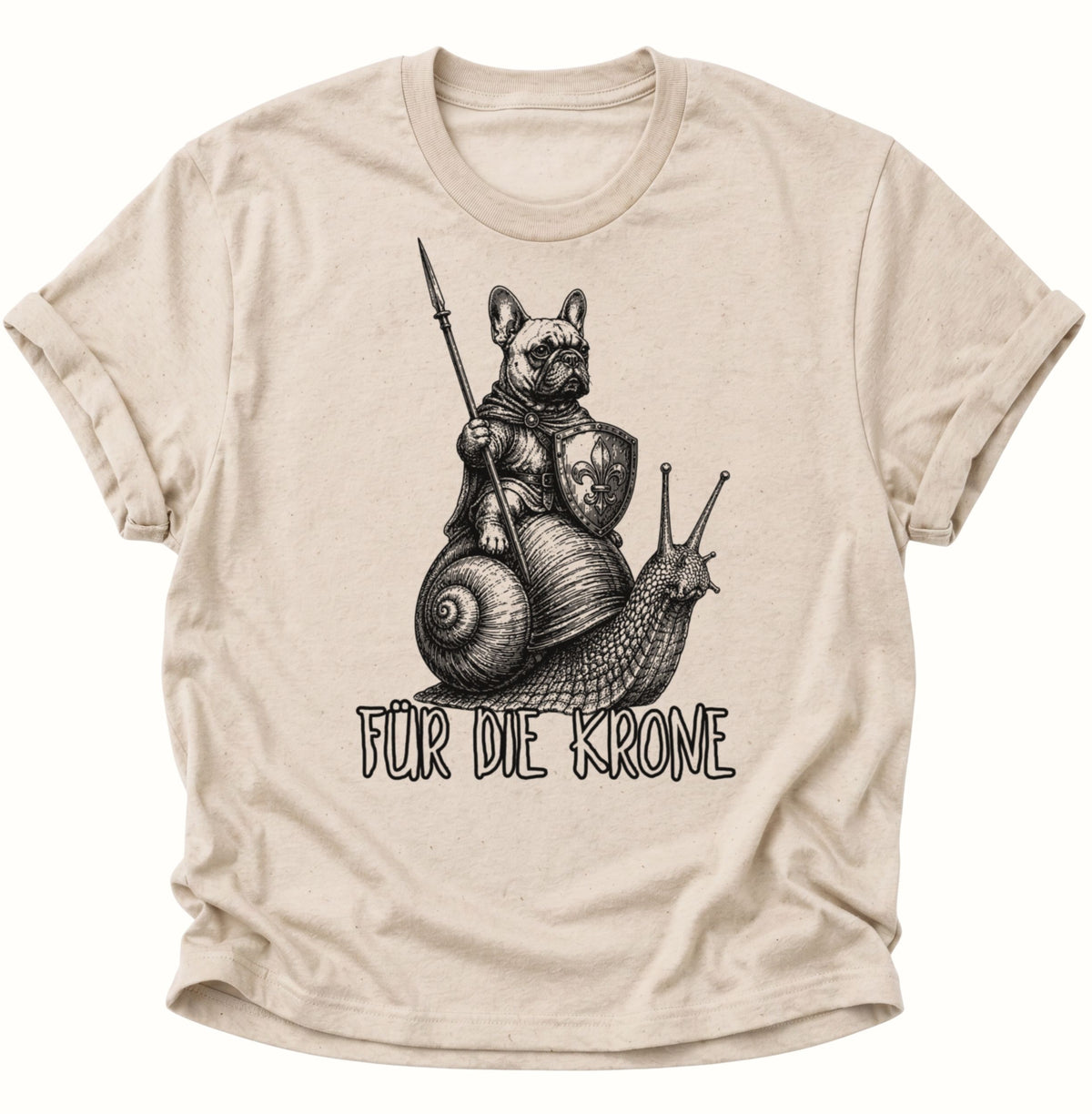 Bulldoggenritter auf Schnecke Unisex T-Shirt Nature - PINE & RIVER