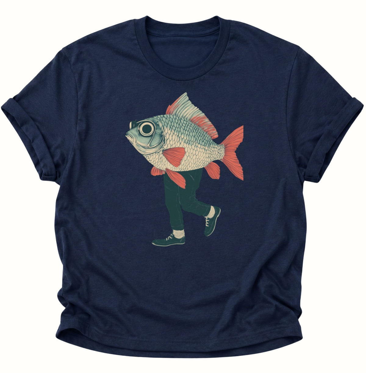 Fischmann Unisex T-Shirt Navy Blue - PINE & RIVER