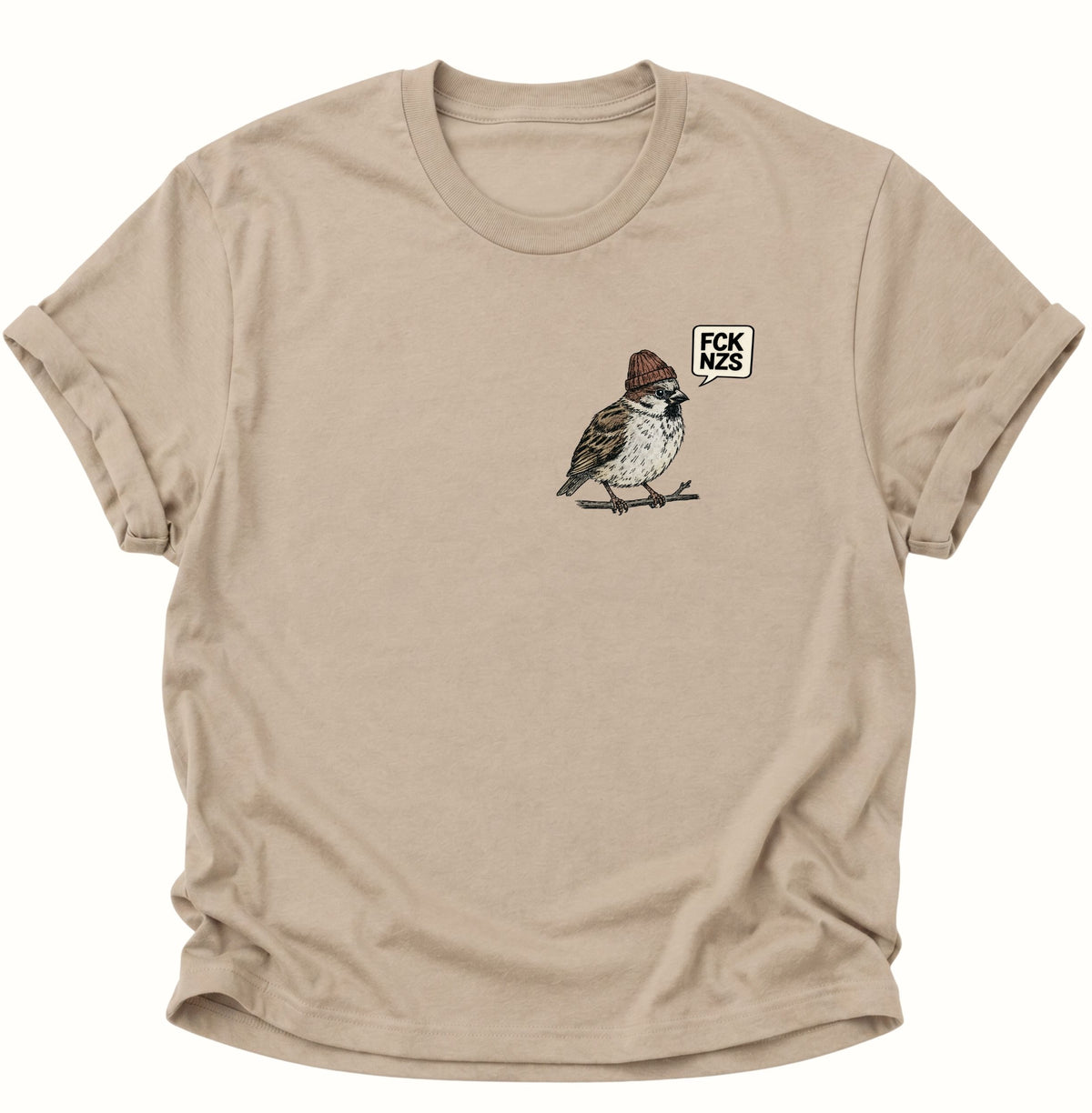 Spatz gegen rechts Unisex T-Shirt Sand - PINE & RIVER