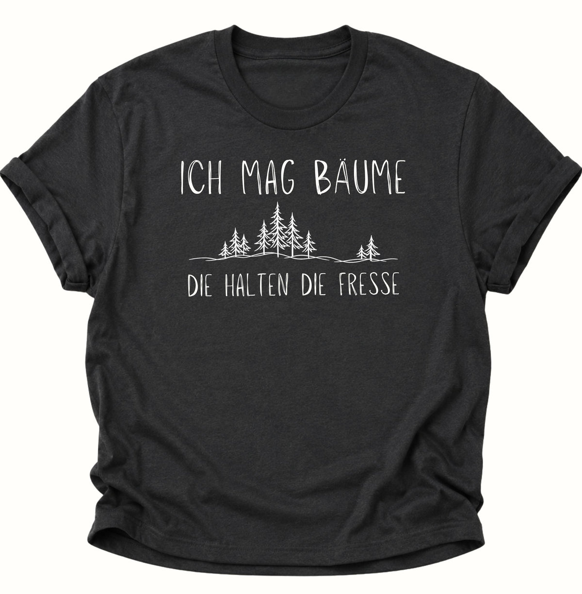 Ich mag Bäume Unisex T-Shirt Schwarz - PINE & RIVER