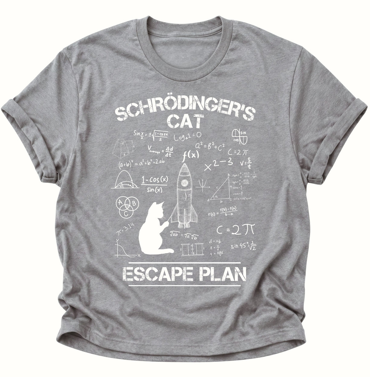Schrödingers Cat Escape Plan Unisex T-Shirt Sport Grey - PINE & RIVER
