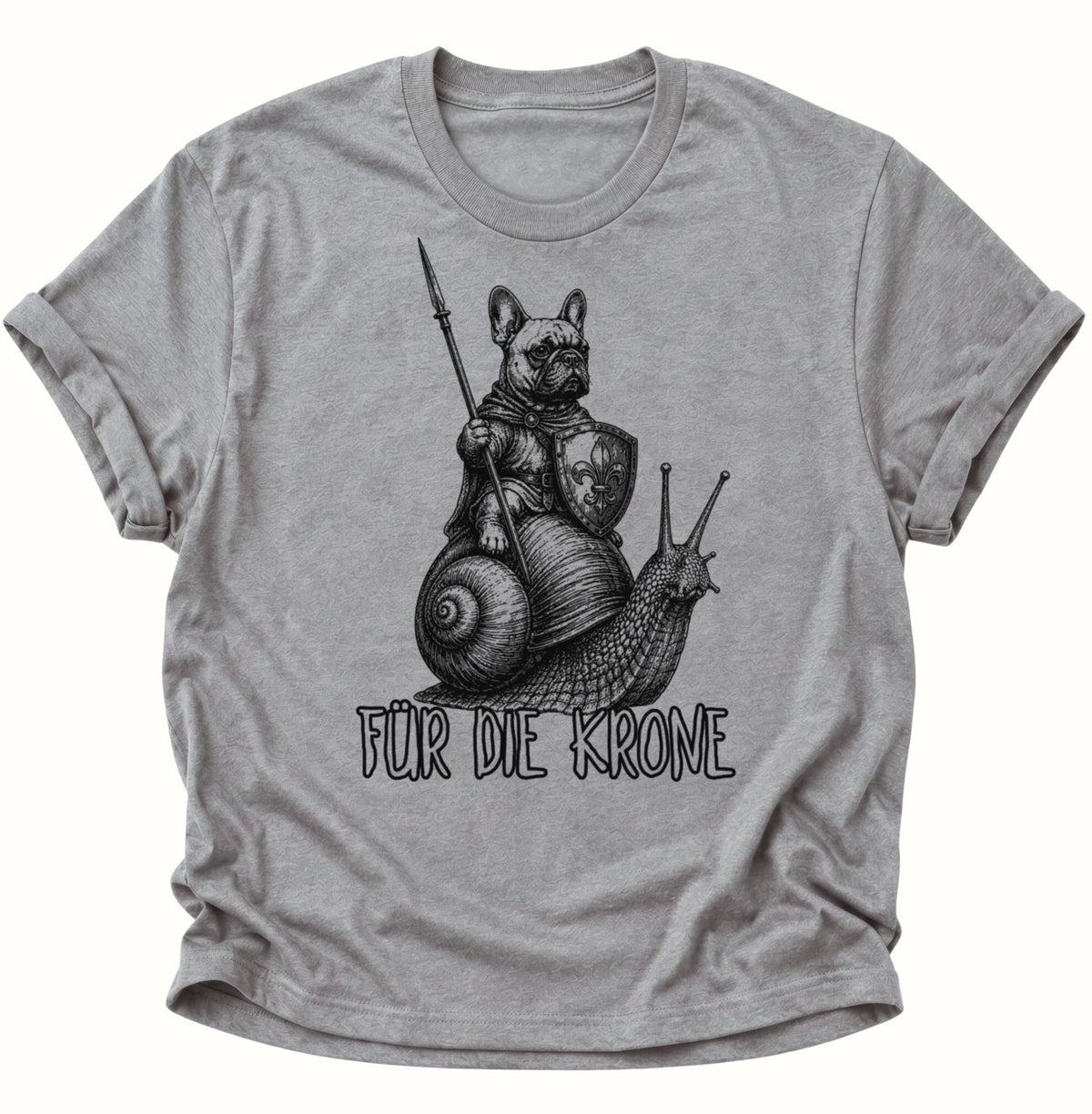 Bulldoggenritter auf Schnecke Unisex T-Shirt Sport Grey - PINE & RIVER