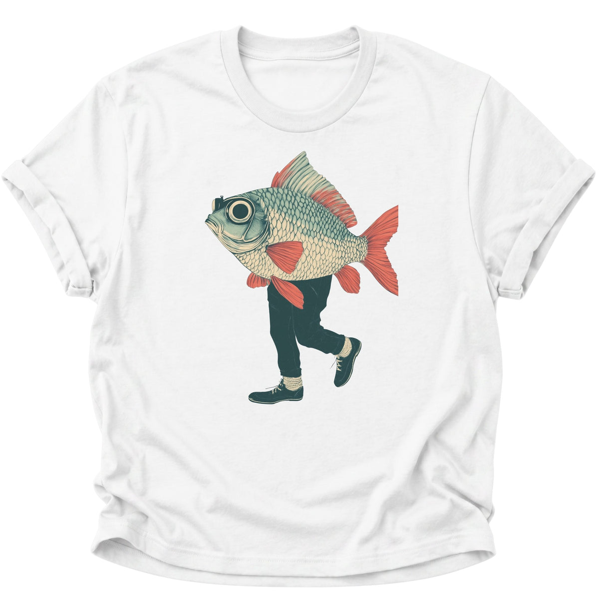 Fischmann Unisex T-Shirt Weiß - PINE & RIVER