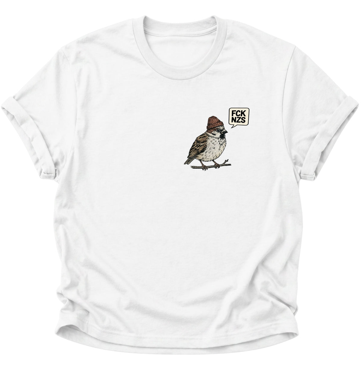 Spatz gegen rechts Unisex T-Shirt Weiß - PINE & RIVER