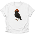Amsel mit Mütze "Fuck Nazis" Unisex T-Shirt Weiß - PINE & RIVER