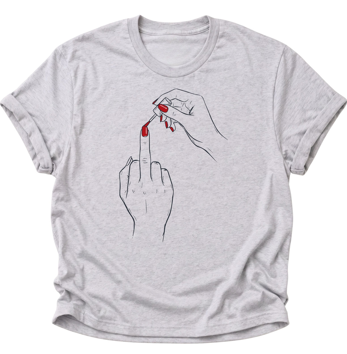 Nagellack Mittelfinger Unisex T-Shirt Ash Grey - PINE & RIVER