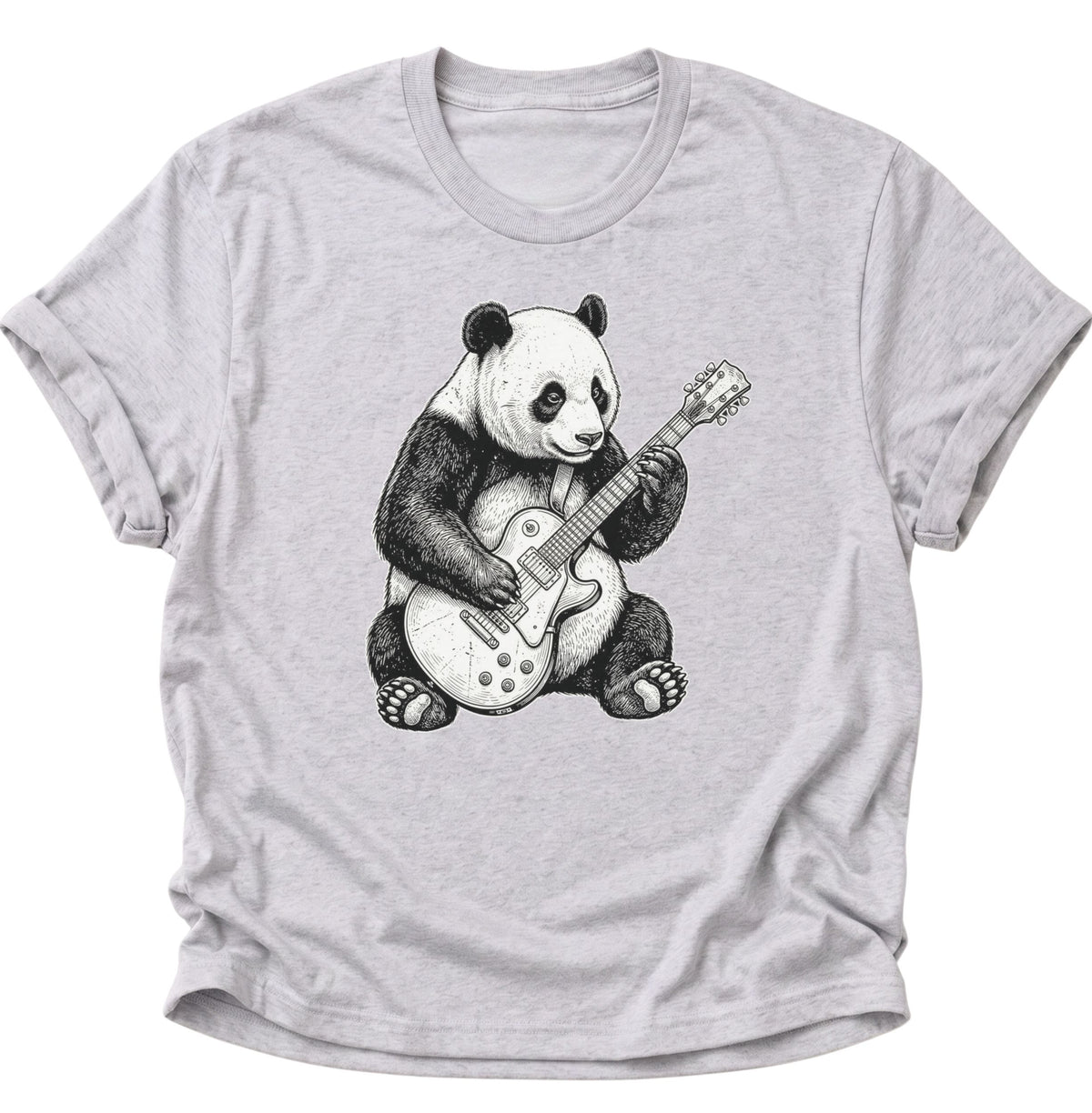 Panda E-Gitarre Unisex T-Shirt Ash Grey - PINE & RIVER