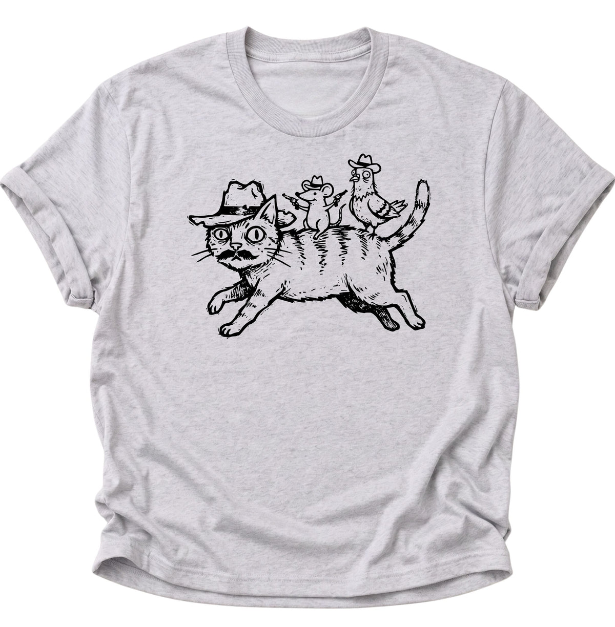 Crazy Katzen Gang Unisex T-Shirt Ash Grey - PINE & RIVER