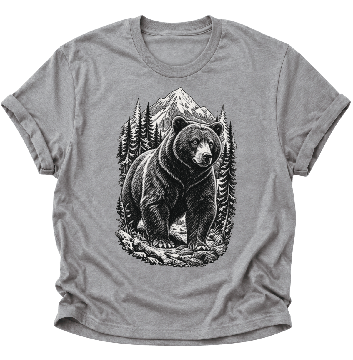 Bär in den Bergen Unisex T-Shirt Sport Grey - PINE & RIVER