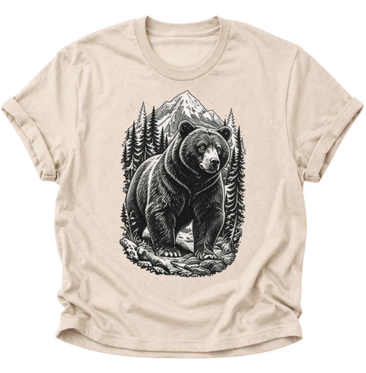 Bär in den Bergen Unisex T-Shirt Nature - PINE & RIVER
