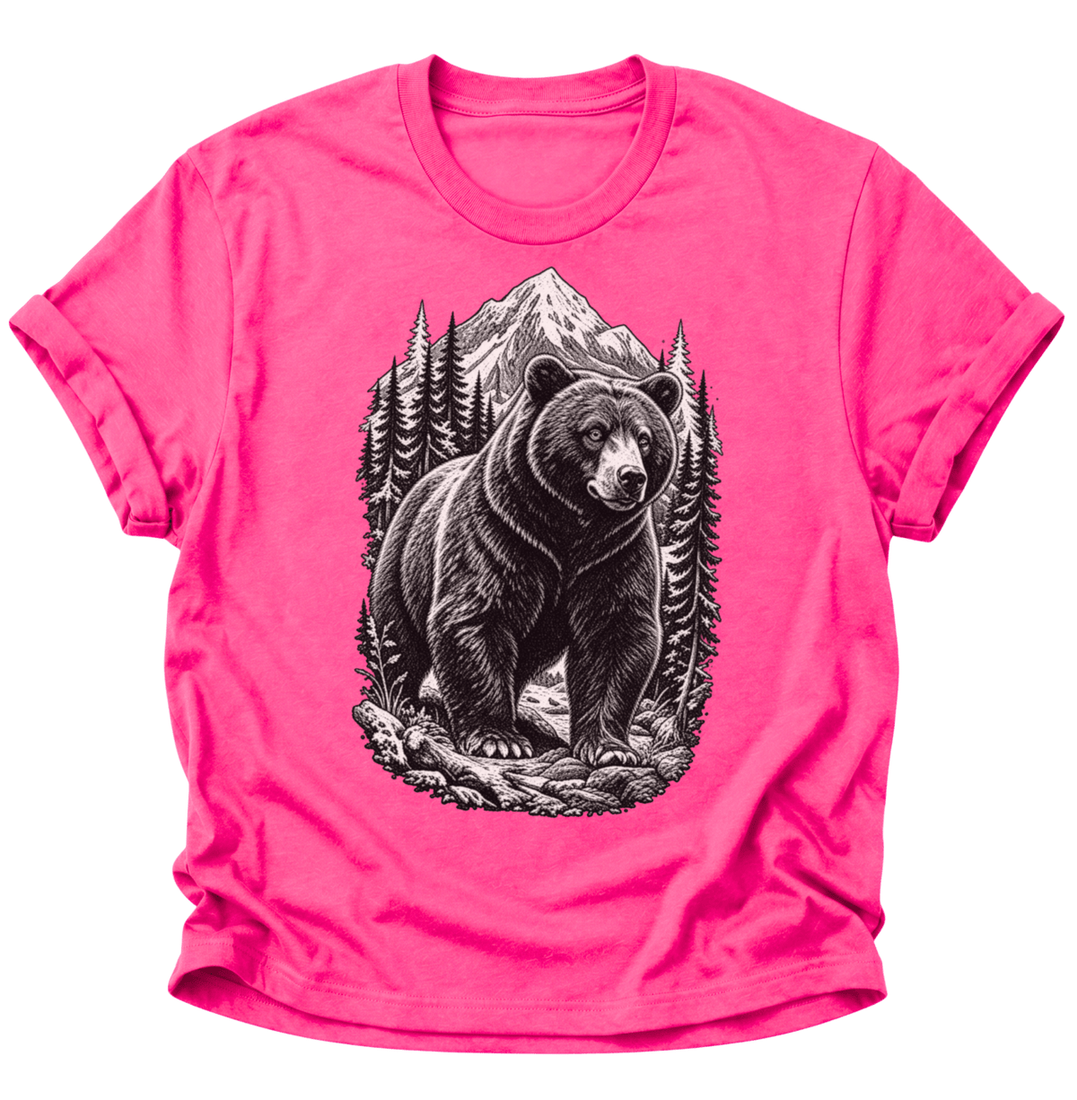 Bär in den Bergen Unisex T-Shirt Heliconia - PINE & RIVER