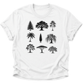 Bäume der Welt Silhouetten Unisex T-Shirt Weiß - PINE & RIVER