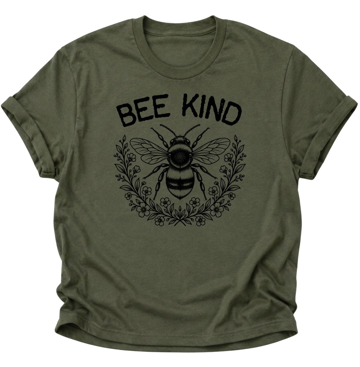 Bee Kind Biene Unisex T-Shirt Military Green - PINE & RIVER