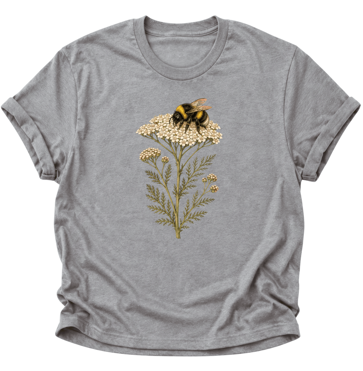 Biene mit Schafgarbe Unisex T-Shirt Sport Grey - PINE & RIVER