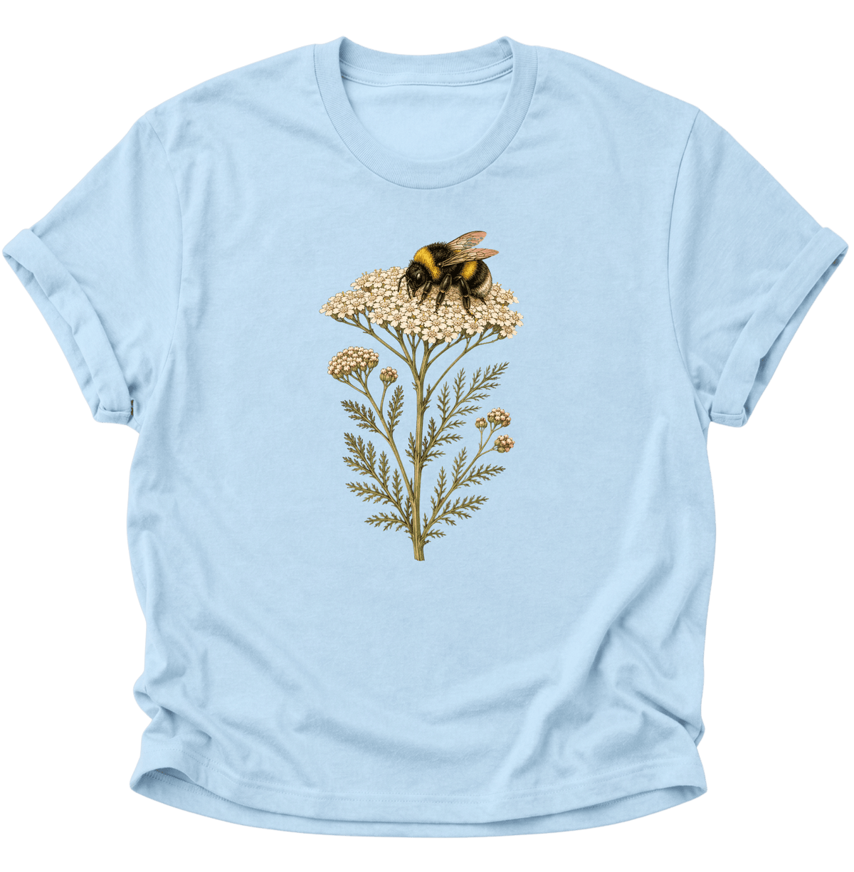 Biene mit Schafgarbe Unisex T-Shirt Light Blue - PINE & RIVER