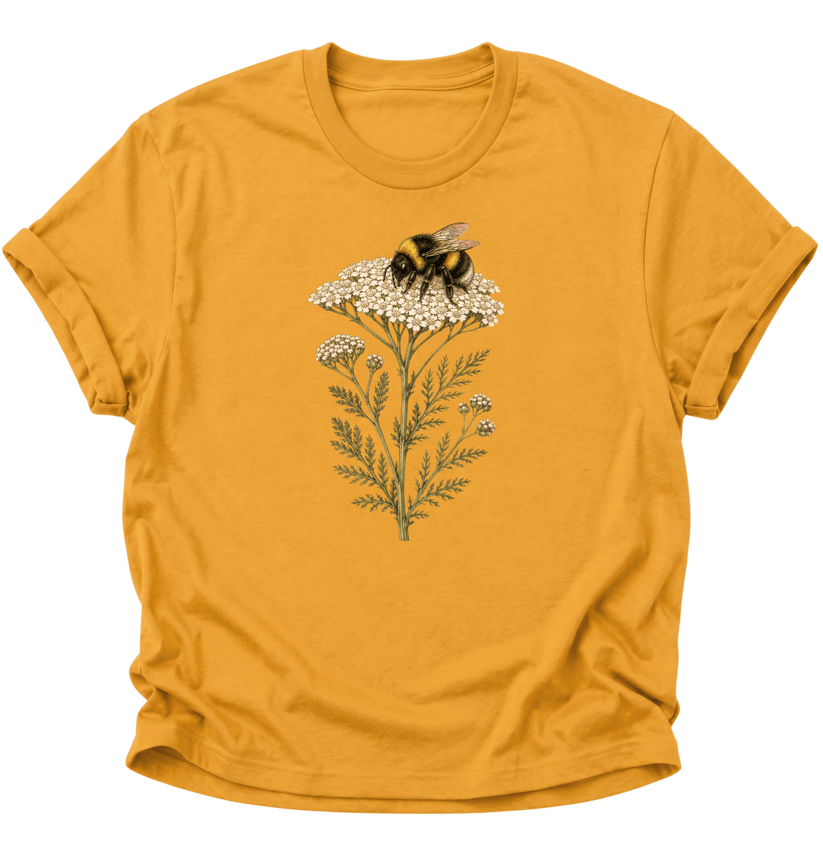 Biene mit Schafgarbe Unisex T-Shirt Gelb - PINE & RIVER
