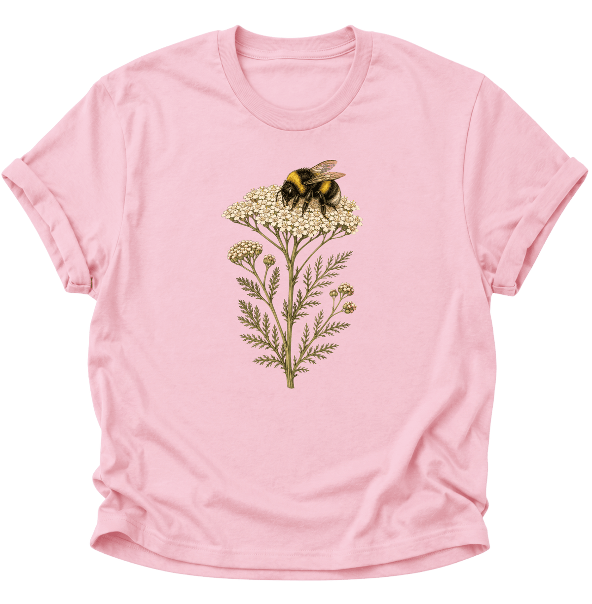 Biene mit Schafgarbe Unisex T-Shirt Light Pink - PINE & RIVER